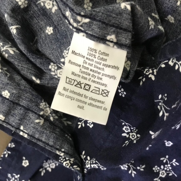 Janie and Jack Button Down Navy Floral Size 10 - Picture 9 of 9